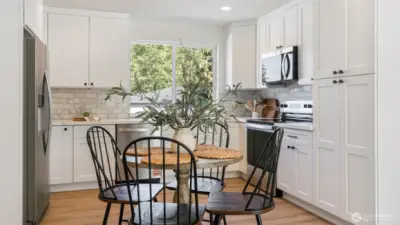 Photos for reference only. Same floor plan similar features. kitchen with eating space.