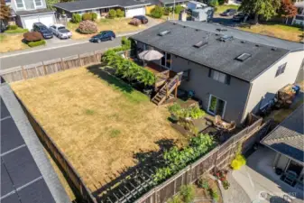 Incredible backyard is fully fenced. Pets and little ones can play safely.