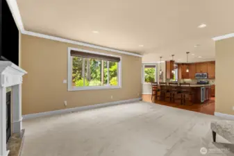 Spacious open concept feel next to kitchen