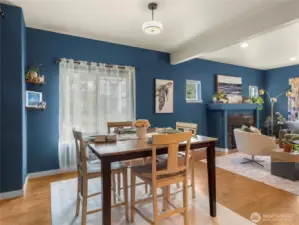 Just down the hall is the dining area with space for a buffet