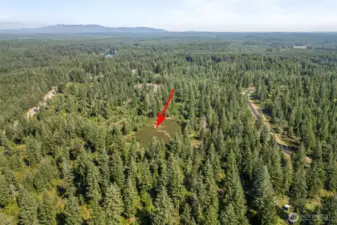 Birds eye view of build site.