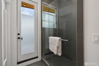 Large shower.