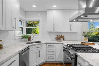 Newly renovated kitchen with stainless steel appliances