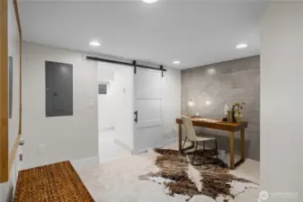 Lower level space for a home office