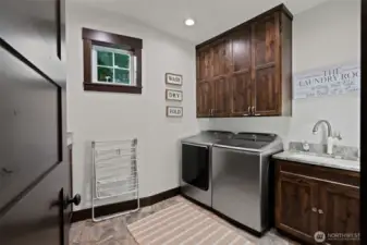 Lower level laundry room