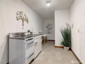 Full vintage kitchenette - lower level apartment.