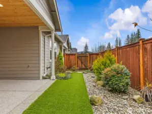 Antimicrobial pet turf was added to the yard with upgraded landscaping.