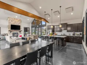 A full kitchen, dining room and living room also make it possible to host larger gatherings if you don't want to use your own house.