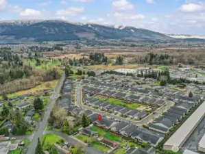 Nearby snow capped mountains are gorgeous to look out at.