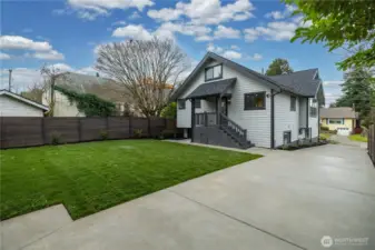 Flat lot with thoughtful grading and draining work to ensure the site functions as well as the home