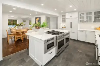 Notice a built-in microwave and then two ovens to address those cooking adventures.