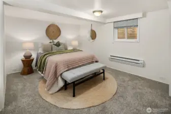 3rd Bedroom located on Lower Level on north side. Additional wall heating available just in case.