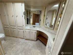 Primary vanity and storage