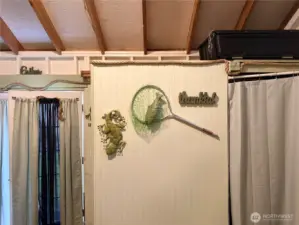 Storage area in shed.