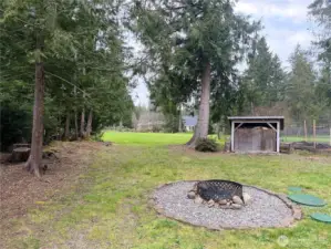 Fire pit looking to the golf course