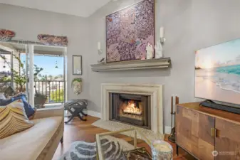 Marble fireplace with floating mantle. Additional storage closet on the balcony which overlooks Westwood Village shopping center.
