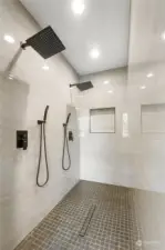 WOW factor-double headed shower