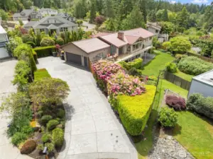 Beautiful, stamped driveway with ample parking.