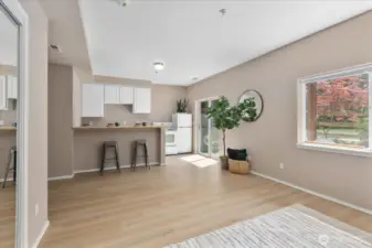 Bright Lower Level with New Floors over looking the park. Private Patio Entrance to your Income Potential, MIL Unit or Flex Space!