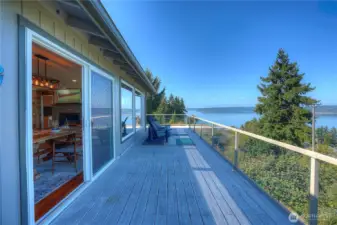 View from this wrap around deck of the Sound and islands.
