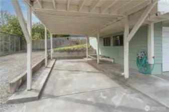 Covered RV parking.