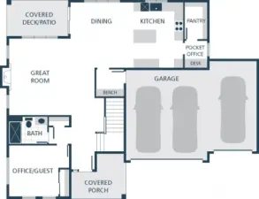 Image is a rendering. Photographs are for illustrative purposes only. Features, finishes, interior/exterior colors, landscaping and floorplan shown may vary from actual homes built.