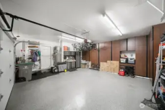 Nicest garage in town! All custom cabinetry.
