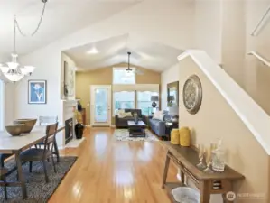 Soaring ceilings, oak hardwood floors, and an open floorplan well suited to entertaining and comfortable daily life.