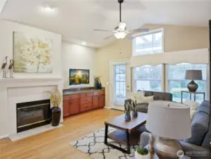 Cozy up with a gas fireplace, and enjoy the added benefit of storage with the built in entertainment center. TV stays!