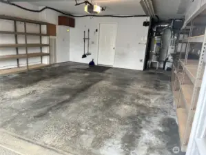 Spacious garage with lots of storage