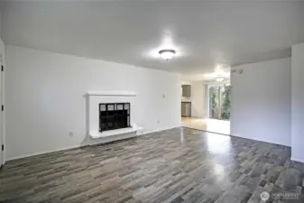 Looking towards the dining room and kitchen.