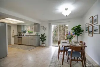 Virtually staged dining Room.