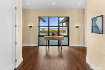 Breathtaking from the moment you arrive with natural grass wallpaper throughout