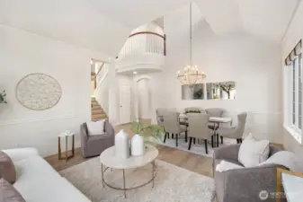 looking back towards kitchen/great room and upstairs.