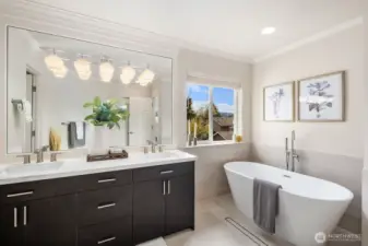 Beautiful free-standing tub.