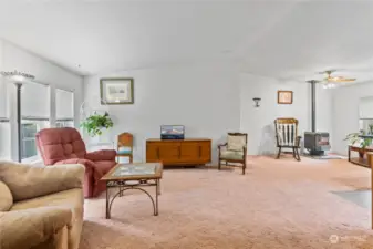 Living Room w/Vaulted Ceilings.