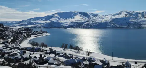 Here's the view from the lot at 128 Crystal Crest Drive - I'm standing on the lot on a spectacular sunny day after a fresh snowfall.  My, oh my!