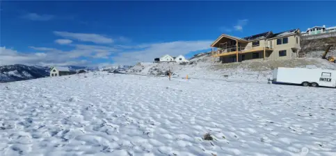 Standing on the eastern end of the flat building pad looking NW