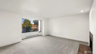 Another angle of the spacious living room.