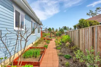 Fully fenced garden space to keep the Deer away from your flowers and vegetables.