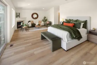 Primary Suite with Vaulted ceilings and sitting area