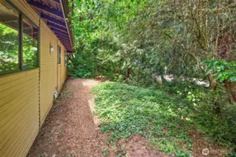 Side pathway on east side of home.