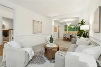 Open Living/Dining w/9' ceilings