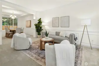 Elegant chair railings & lots of natural light