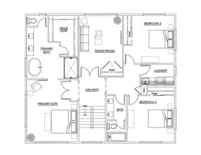Upper level floor plan.