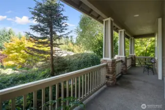 Covered porch greets you and your guests