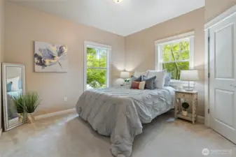 Bedroom 2 filled with light and spacious closet