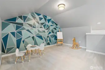 Three areas make this big bonus room able to handle multi uses
