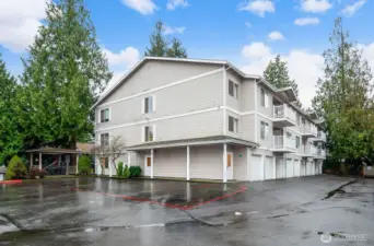 The Cedar West condo community is located down a private lane with a secured entry gate.