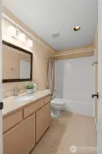 The second full bath is also spacious and updated!